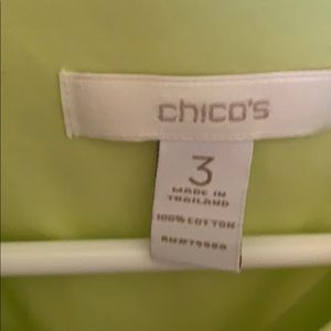 Chico’s top bright green, excellent 3/4 sleeves,